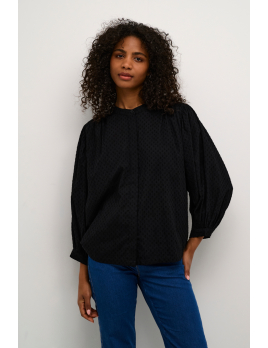 Blouse noir brodée