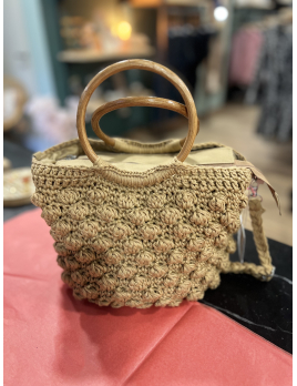 Sac tissé avec ance effet bois